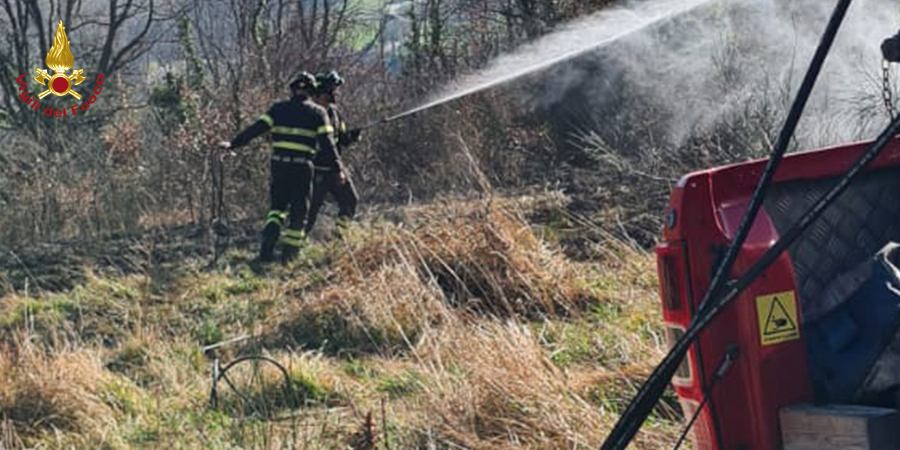 Ancona, incendio sterpaglie