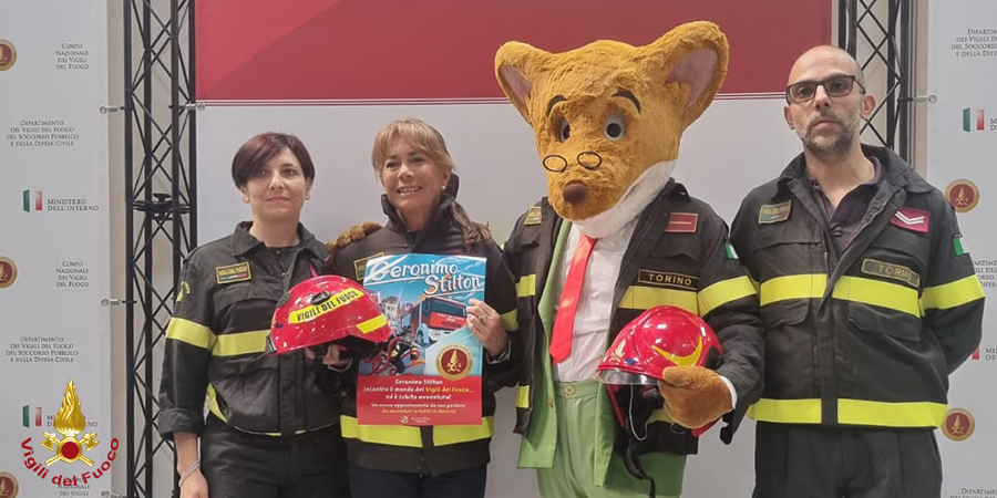 Salone del Libro di Torino, Geronimo Stilton incontra i Vigili del Fuoco