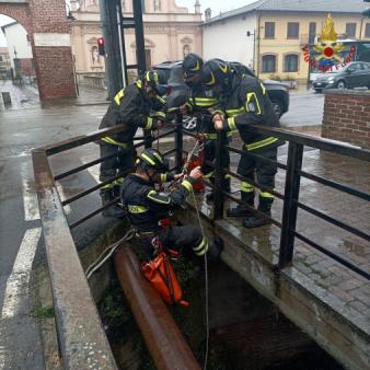 Recupero beni  a Certosa di Pavia con Tecniche S.A.F. (speleo-alpino-fluviale)