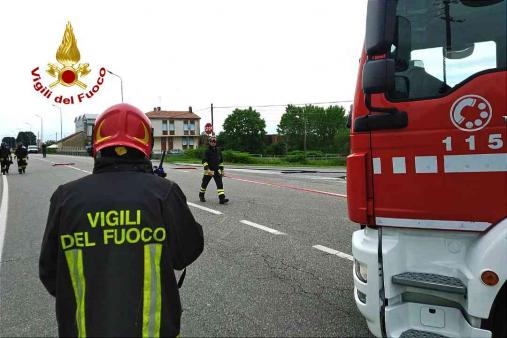 Fuga gas sulla SP230 a Formigliana (VC)