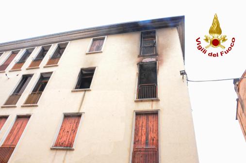 Vicenza, incendio appartamento in centro