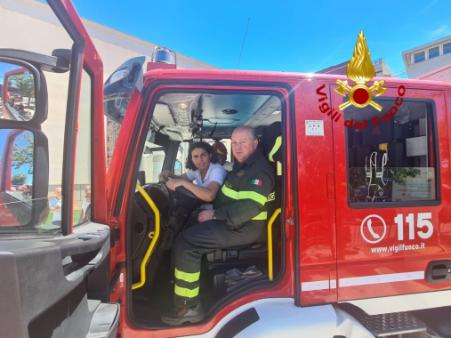 Berchidda: i Vigili del Fuoco in piazza