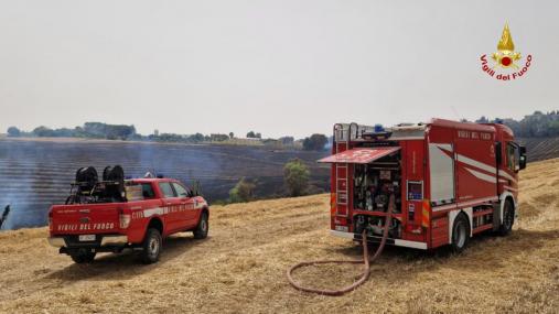 Incendio di vegetazione a Francaville D'Ete