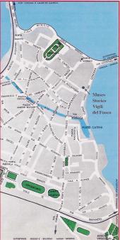 Particolare della mappa di Mantova indicante l'ubicazione del Museo VV.F.