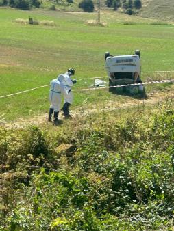 Incidente stradale a Rocca Pia. Coinvolta un'auto che trasportava sostanze radiologiche