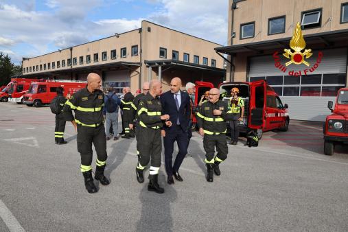 Il sottosegretario Prisco e il Capo del Corpo Dall'Oppio in visita al Comando di Belluno