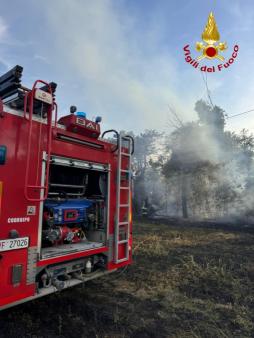 Vigili del fuoco al lavoro su due incendi vegetazione