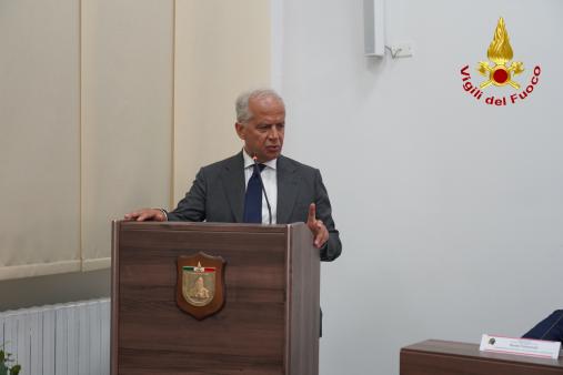 Il Ministro dell’Interno Matteo Piantedosi in visita presso il Comando Provinciale dei Vigili del Fuoco di Palermo