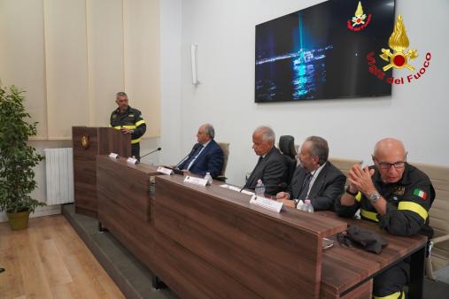 Il Ministro dell’Interno Matteo Piantedosi in visita presso il Comando Provinciale dei Vigili del Fuoco di Palermo