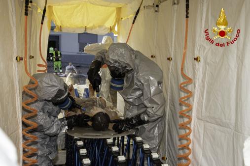 L'ARES 118 nell'area addestrativa di Villa Troili per la formazione sulla decontaminazione