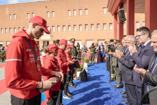 957 Allievi Vigili del fuoco giurano alle Scuole Centrali Antincendi di Roma Capannelle