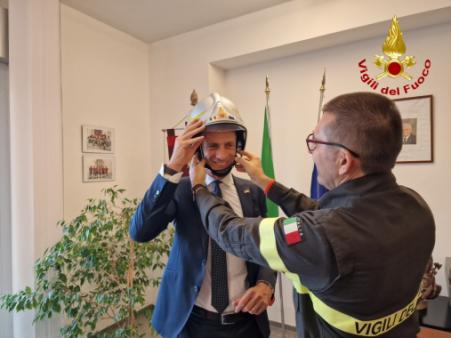 Il Presidente della Regione Autonoma Friuli Venezia Giulia Massimiliano Fedriga in visita al Comando Vigili del fuoco di Trieste
