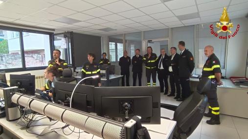 I Vigili del fuoco di Chemnitz (D) in visita al Comando di Gorizia