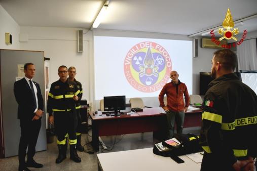 Il Presidente della Regione Autonoma Friuli Venezia Giulia Massimiliano Fedriga in visita al Comando Vigili del fuoco di Trieste