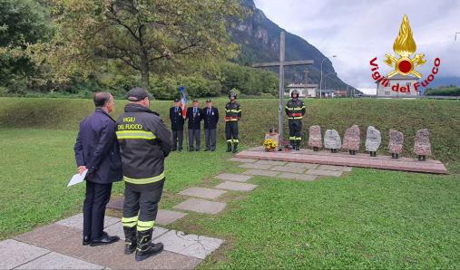 61° Anniversario della tragedia del Vajont. L'omaggio ai vigili del fuoco periti nella sciaugura