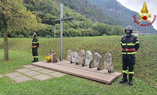 61° Anniversario della tragedia del Vajont. L'omaggio ai vigili del fuoco periti nella sciaugura