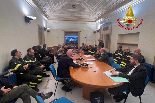 Incontro in Prefettura di Catania con i vertici regionali e provinciali dei Vigili del Fuoco