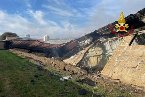 Incendio azienda allevamento volatili