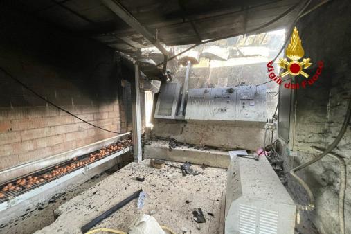 Incendio azienda allevamento volatili