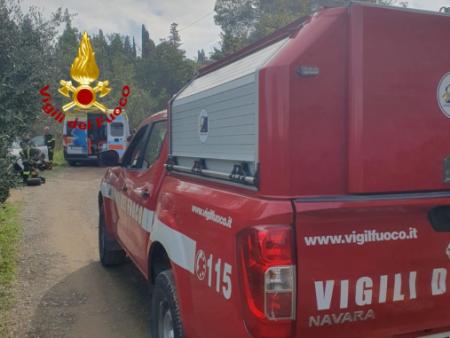 Soccorso un ciclista caduto in una zona impervia