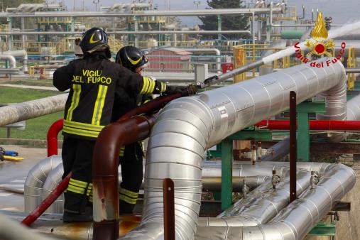 Ragusa, esercitazione presso il Centro Olio EniMed