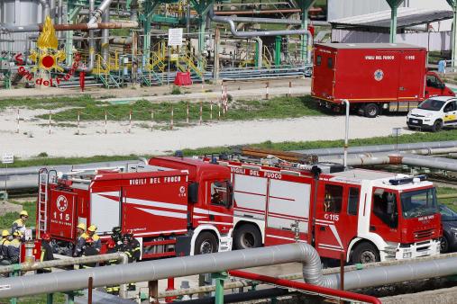 Ragusa, esercitazione presso il Centro Olio EniMed