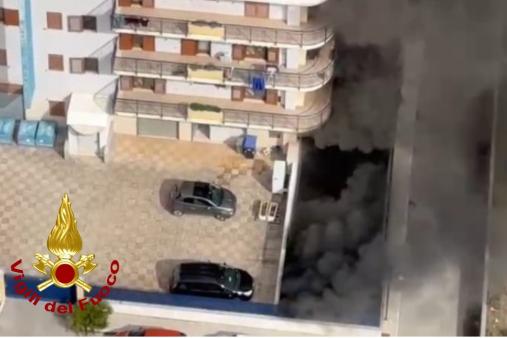 immagini dall'elicottero dei Vigili del Fuoco