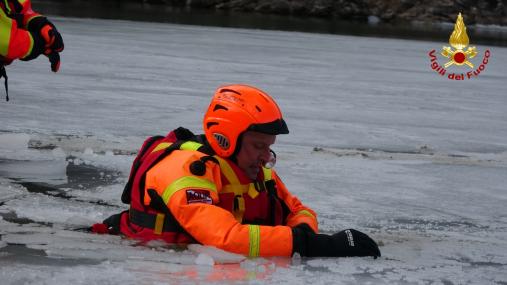 Addestramento sul lago ghiacciato