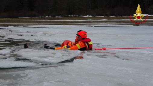 Addestramento sul lago ghiacciato