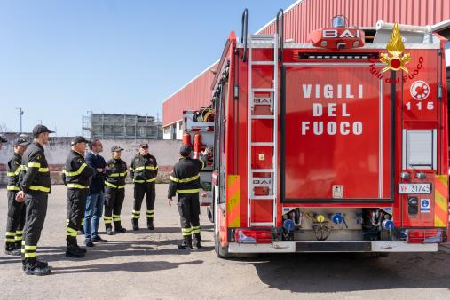IL SINDACO DI CARBONIA PIETRO MORITTU HA INCONTRATO IL COMANDANTE PROVINCIALE DEI VIGILI DEL FUOCO DI CAGLIARI