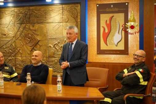 Visita al Comando dei vigili del fuoco di Perugia