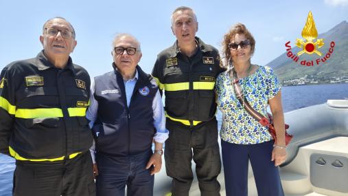 Attività di protezione civile sull'isola di Stromboli