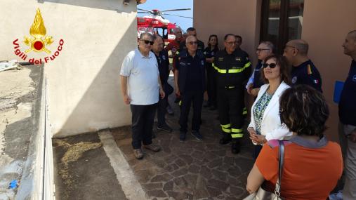 Attività di protezione civile sull'isola di Stromboli