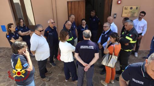 Attività di protezione civile sull'isola di Stromboli