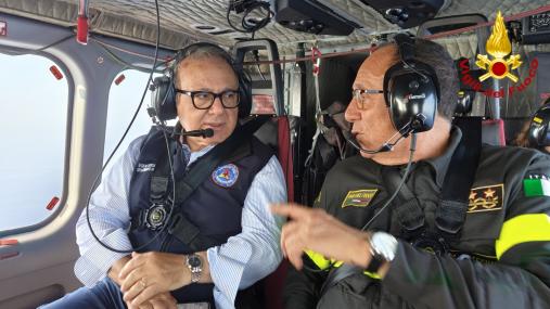 Attività di protezione civile sull'isola di Stromboli