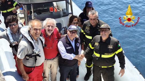 Attività di protezione civile sull'isola di Stromboli