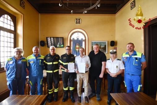La firma del protocollo tra Vigili del fuoco e comune di Muggia
