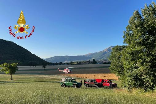 Ricerca di una persona dispersa in località Piediripa, nel comune di Norcia