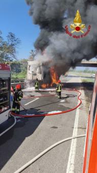 Incendio mezzo pesante
