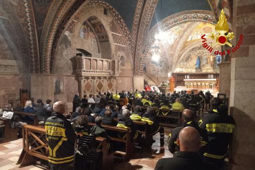 Basilica papale di San Francesco di Assisi si é svolta la celebrazione del Giubileo dei Vigili del Fuoco