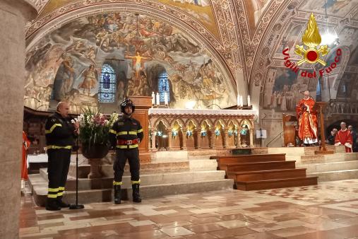 Basilica papale di San Francesco di Assisi si é svolta la celebrazione del Giubileo dei Vigili del Fuoco