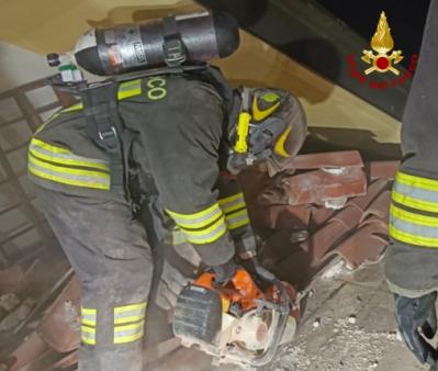 Incendio sottotetto