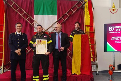 La festa di celebrazione dell'istituzione del corpo nazionale al comando di Ravenna