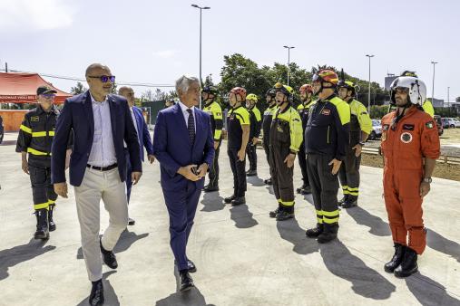 Arrivo autorità presso la sede del campo giovani