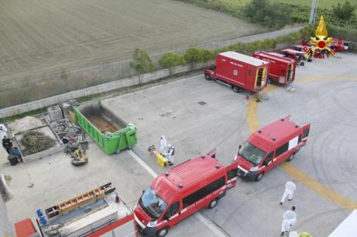 Ancona, esercitazione NBCR (Nucleare Radiologico Biologico Chimico) presso il polo didattico di Senigallia