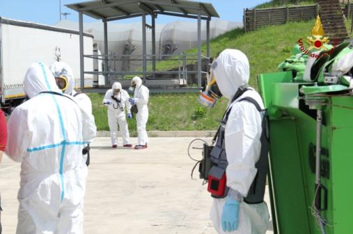 Ancona, esercitazione NBCR (Nucleare Radiologico Biologico Chimico) presso il polo didattico di Senigallia