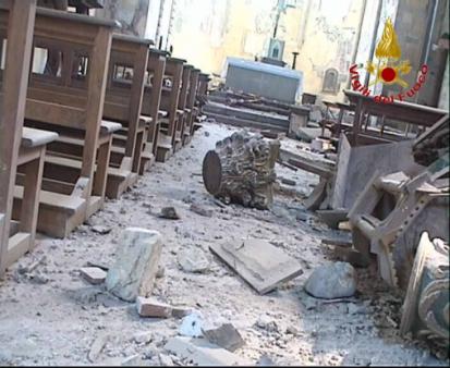 Amatrice, impiegati robots per il rilievo del danno sismico nelle chiese di San Francesco e Sant'Agostino
