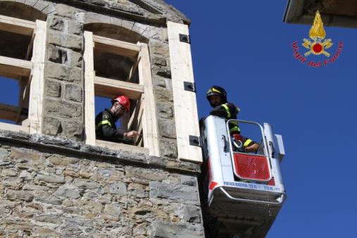 Rieti, smontaggio controllato ed interventi di opere provvisionali ad Amatrice