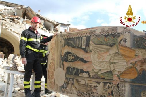 Macerata, recuperato e messo in sicurezza affresco dal monastero di San Liberatore a Castelsantangelo