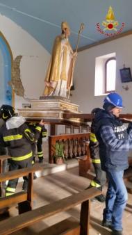 Rieti, il nucleo SAF dei Vigili del fuoco recupera opere d'arte nel comune di Amatrice